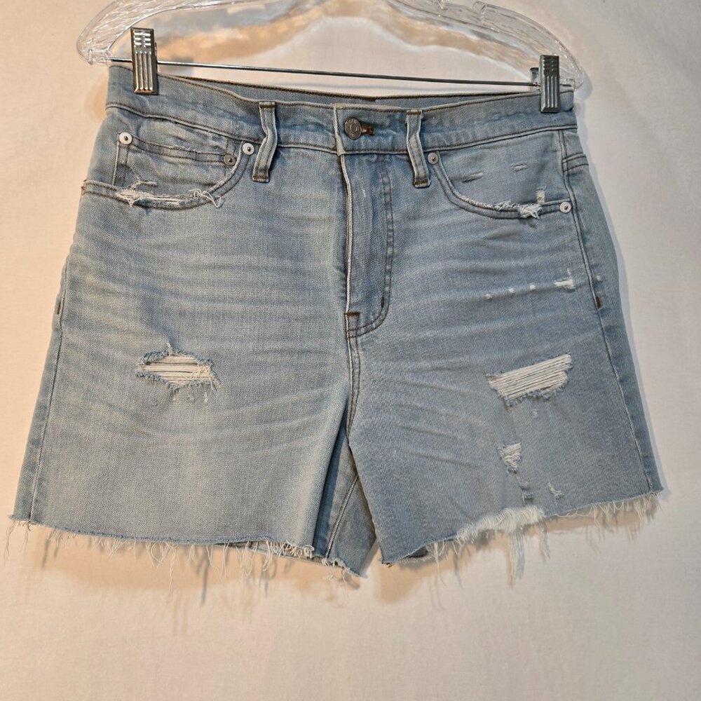 MADEWELL Festival Stretchy Distressed Hi-Rise Raw Hem Short Size 28 New NO Tags! - Picture 1 of 16
